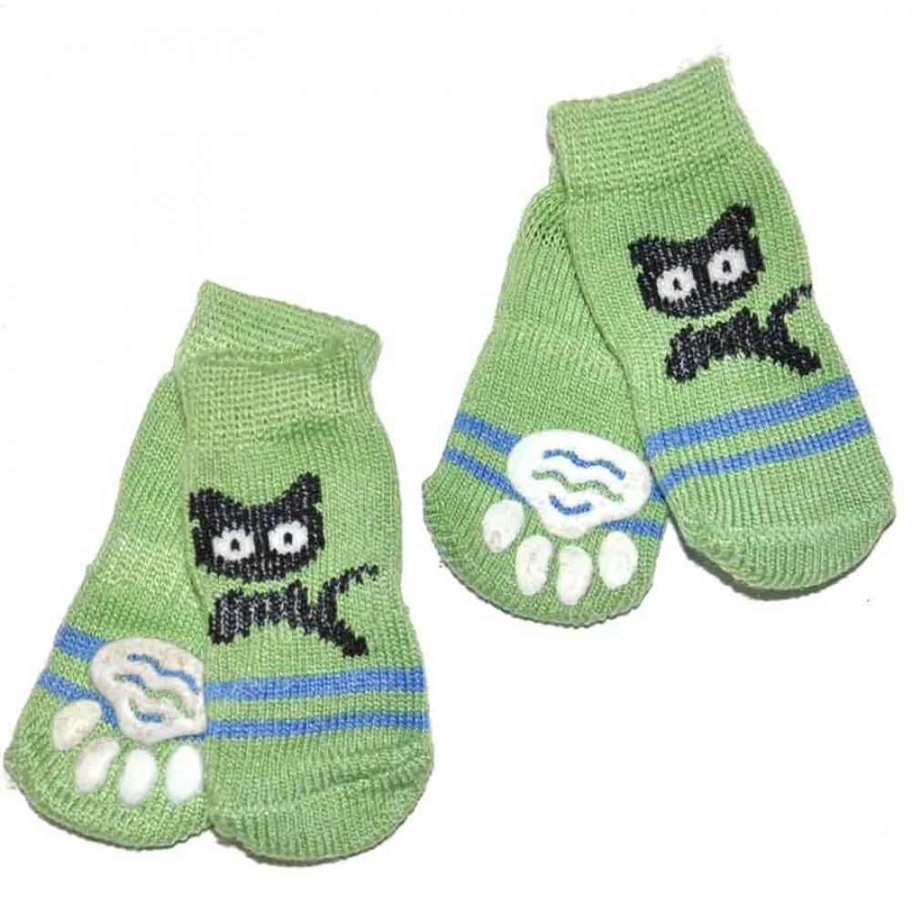 Шкарпетки для собак Multibrand "Котик" зелений