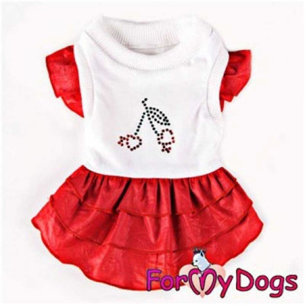 Плаття для собак For My Dogs "Вишенька" червоне