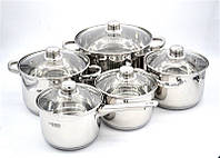 Набор посуды из нержавеющей стали 10 предметов BN-207