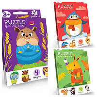Комплект (3шт) Puzzle для малышей Danko Toys (Рус) (PFK-02, PFK-03, PFK-04)