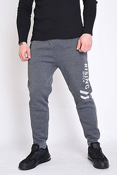 Cпортивні штани чоловічі на флісі темно-сірого кольору                                               153343M