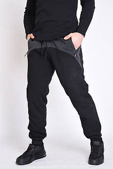 Спортивні штани чоловічі на флісі чорного кольору                                                    153738M