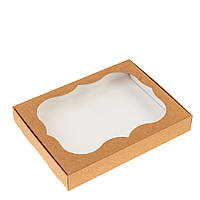 Коробка 200х150х30 для пряника з вікном, крафт