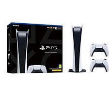 Sony PlayStation 5 Digital (PS5) вжівана + додатковий геймпад (білий)