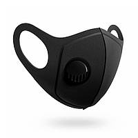 Многоразовая угольная черная маска с клапаном Jellys Черный ЧМК GR, код: 6855383