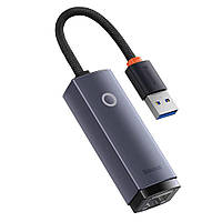 Зовнішній мережевий адаптер USB to RJ45 Baseus Lite Series Ethernet 100 Мбіт/с Grey (WKQX000013)