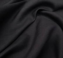 Костюмна льняна тканина чорного кольору
