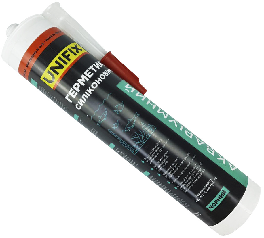 Клей аквариумный, UNIFIX 280 мл, чёрный. Чёрный герметик для аквариума ...