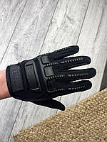 Перчатки тактические мужские защитные M-glove черные Штурмовые перчатки полнопалые армейские