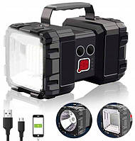 Фонарь, Прожектор 800 метров, USB Повербанк аккумуляторный, мощный свет + режим Полиция W844