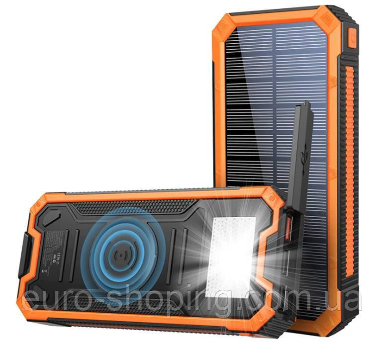 Павербанк MINRISE, QC3.0 20W  з сонячною панеллю і ліхтариком