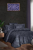 Комплект постельного белья First Сhoice Jacquard Dark Series Midas Eclipse хлопок 220*200 см серый