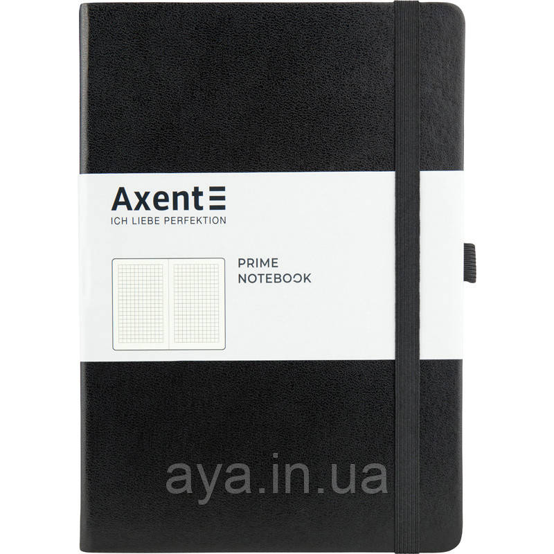 Блокнот Axent Partner Prime (середній +, у клітинку, чорний)