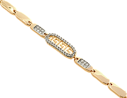 Браслет Xuping Позолота 18К + Родій "Різьблений грецький орнамент" довжина з доп.замком 17,19см х 4мм