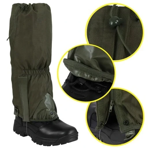 Гамаші водонепроникні MIL-TEC Pro Gaiters Olive зі стальним тросом