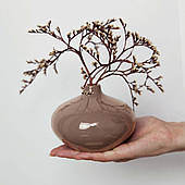 Ваза керамічна для квітів маленька 8 см мін. дефект "VASE MINIATURE" Кава з молоком Rezon V01712