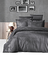 Комплект постельного белья First Сhoice Jacquard Satin Dark Series Tecna Antracite сатин темно серый