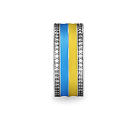 Серебряное кольцо Флаг Украины HitSilver 18.5 желто-голубой 925 проба