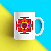 Белая кружка (чашка) с  принтом "Янтра. Yantra. tripurabhairava yantra. Трипура-Сундари янтра" Push IT