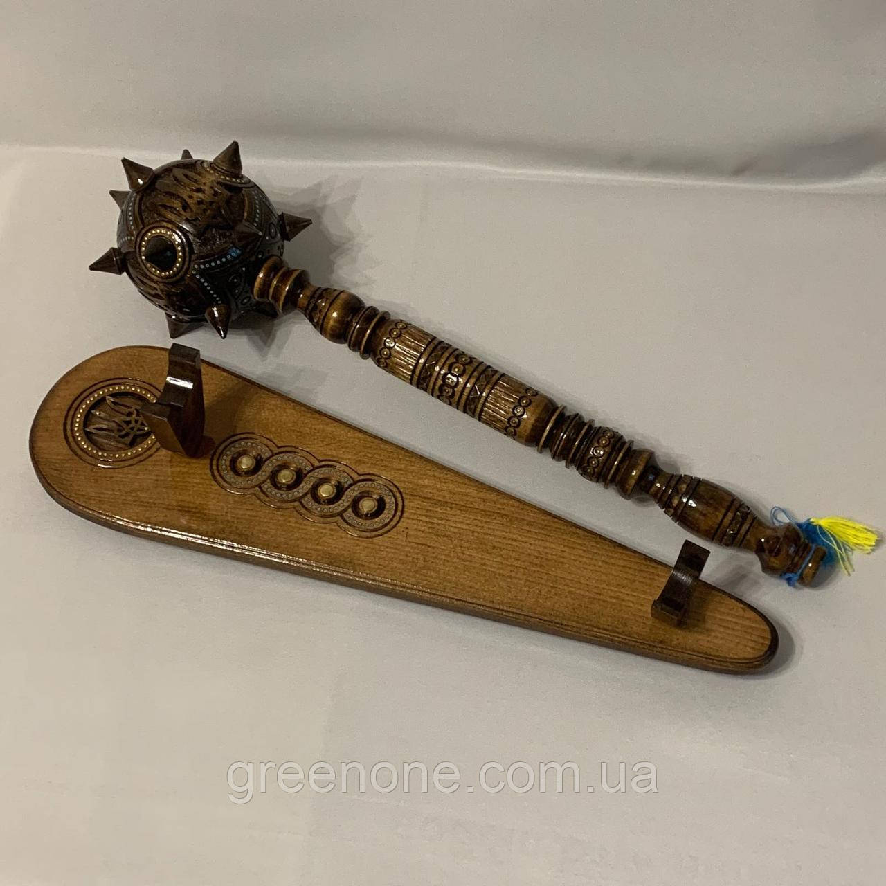 Купить Большая деревянная булава с Трезубцем на подставке с ручной ...