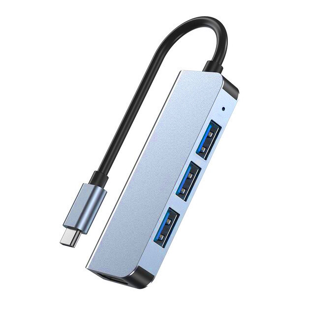 Хаб (концентратор) RS05 4 в 1 USB Type C (6918)