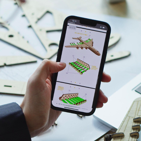 ライアンページ Деревянный 3D конструктор-пазл самолет 