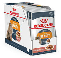 Влажный корм для кошек для здоровой кожи и красивой шерсти Royal Canin Intense Beauty в соусе блок 85 г*12 шт.