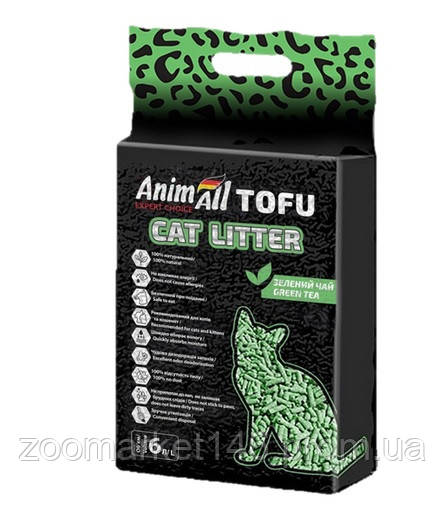 AnimAll Tofu Green Tea (Енімал Тофу Грін Ті), наповнювач соєвий, з ароматом зеленого чаю, 6 л