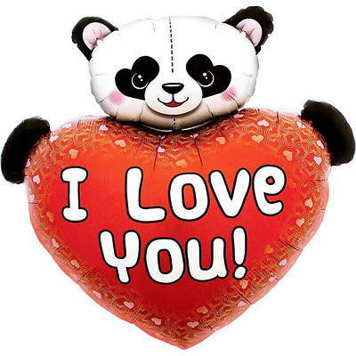 NS 36" I Love You Heart Panda Я тебе люблю Панда із серцем фольгована фігура — В УП