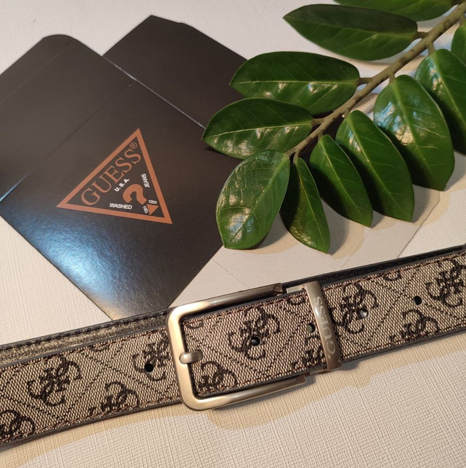 Ремінь шкіряний жіночий GUESS 35 мм. беж 931325, фото 1