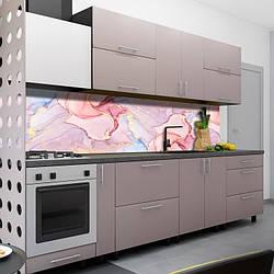 Наклейка на кухонний фартух 60 х 200 см, фотодрук із захисною ламінацією кольоровий мармур (БП-s_tx130822)