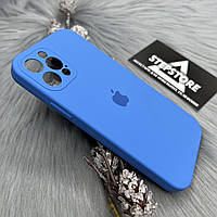 Чехол силиконовый Silicone Case Cover Full Camera 360 для IPhone 12 pro 6.1 противоударный с микрофиброй soft 4. Синий (Royal blue)