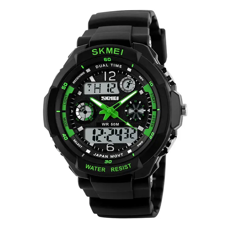 Чоловічий наручний годинник Skmei S-Shock Green 0931