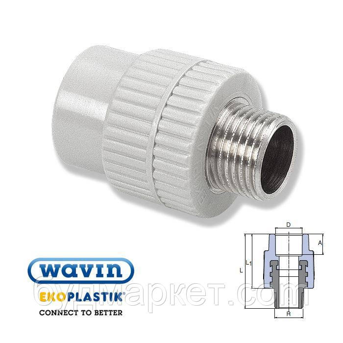 Муфта комбинированная МРН 25*3/4, Ekoplastik SZE02525XX: продажа, цена ...