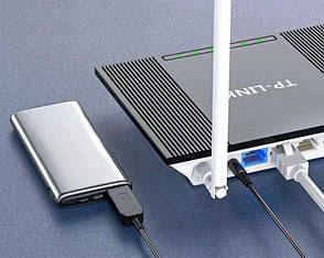 Кабель USB для роутера із перетворювачем DC 2.1x5.5mm USB 5V-12V, фото 2