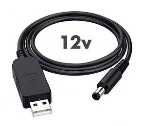 Кабель USB для роутера із перетворювачем DC 2.1x5.5mm USB 5V-12V, фото 3