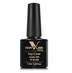 Топ гель Venalisa No Wipe Top Coat без липкого шару, 7.5 мл