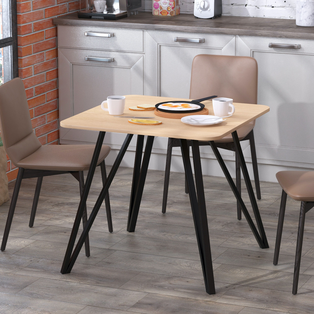 Квадратний обідній стіл Лима (заокруглені кути) TM Loft design