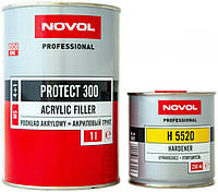 Грунт акриловый Novol PROTECT 300 4+1 (MS) черный 1л + отвердитель Н5520 0.25л