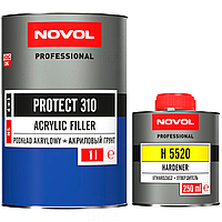 Грунт акриловый Novol PROTECT 310 4+1 (HS) серый 1л + отвердитель Н5520 0.25л