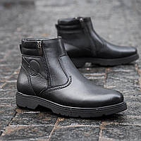 Зимние ботинки мужские черные. Классические туфли мужские зимние на меху черные Ed-Ge. Мужская обувь зимнняя