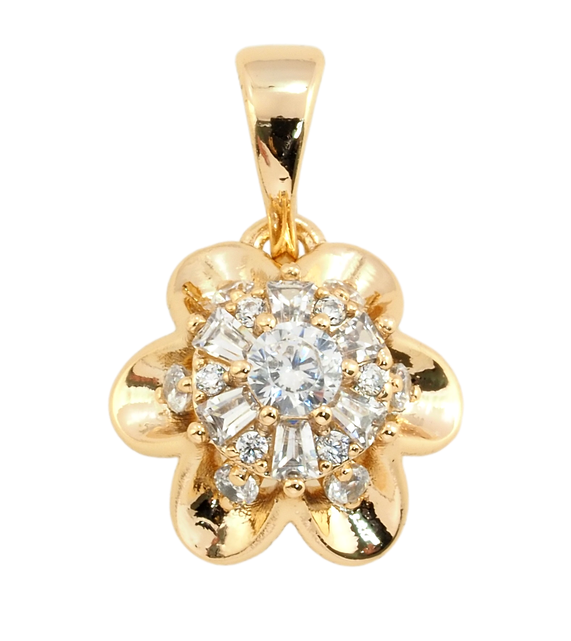 Кулон Xuping Позолота 18K "Квітка з цирконієм" для ланцюжка до 5мм