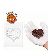 Форма пластикова (молд) для шоколаду та мила "Серце жіноче"