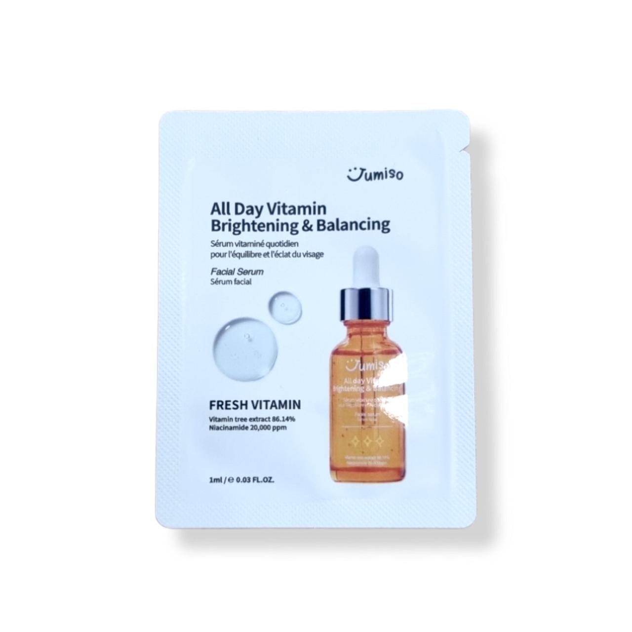 Вітамінна сироватка для вирівнювання тону JUMISO All Day Vitamin Brightening & Balancing Facial Serum 1ml