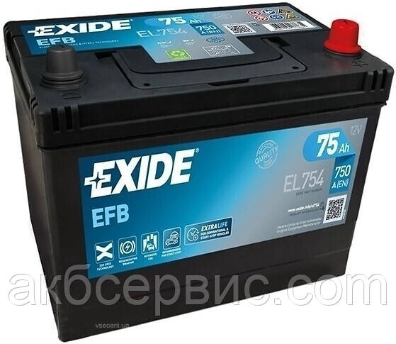 Акумулятор автомобільний Exide EL754, фото 1