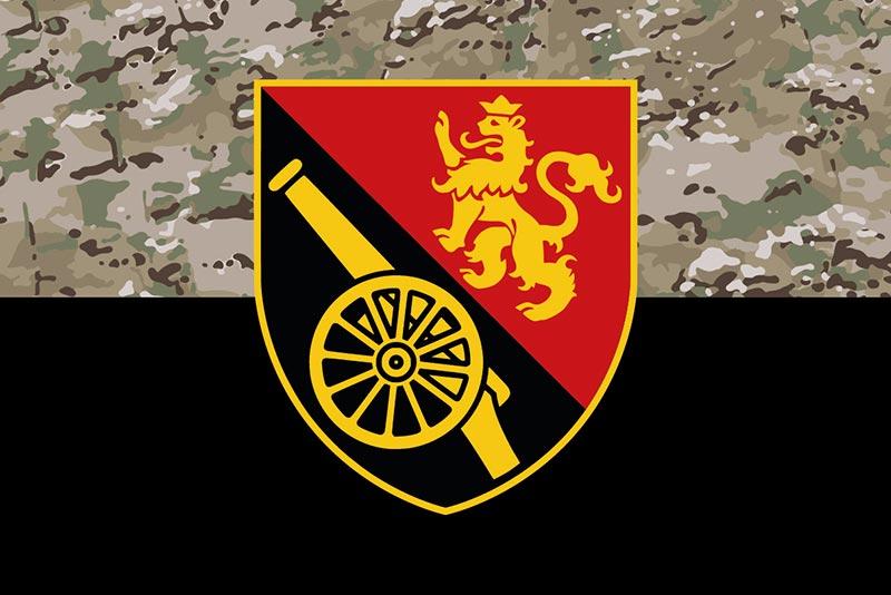 Прапор 45 ОАБр СВ ЗСУ (лого 2) камуфляж-чорний