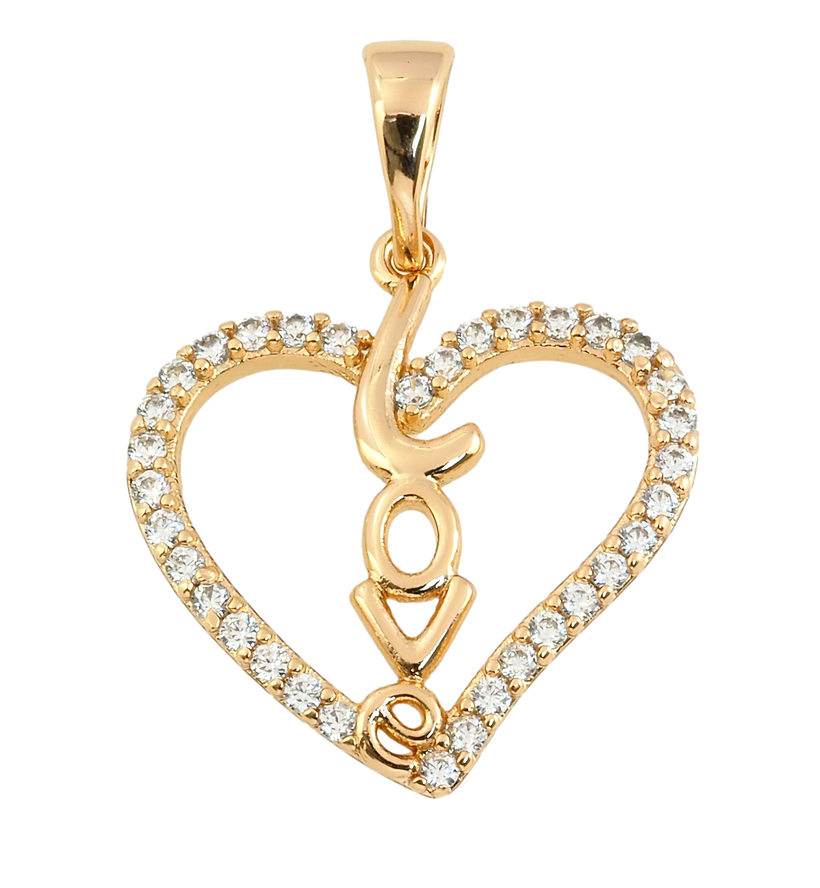 Кулон Xuping Позолота 18K "Серце з цирконієм Love" для ланцюжка до 5мм