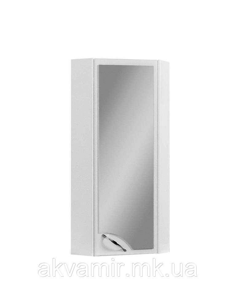 Шкаф угловой навесной в ванную Базис ПиК 30х30х80 см с зеркалом - фото 1 - id-p1752727684