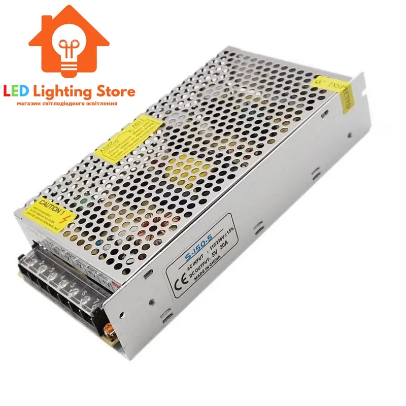 Блок живлення 5V, 150W, 30А, металевий корпус, IP20, S-150-5