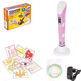 3D ручка Bambi DX008 зі стрижнями, від мережі Рожевий, Toyman